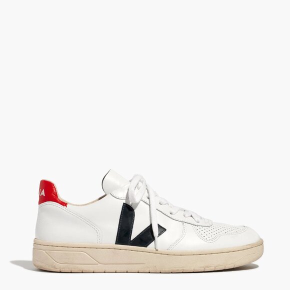 Veja V-10 Sneakers white red blue brand new in box size 41 - Picture 2 of 5
